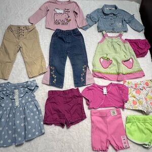 Baby Girl Clothes Bundle 18M Summer Spring Dress Shorts Denim Jacket Lot